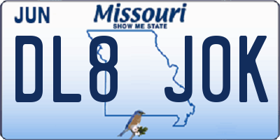 MO license plate DL8J0K
