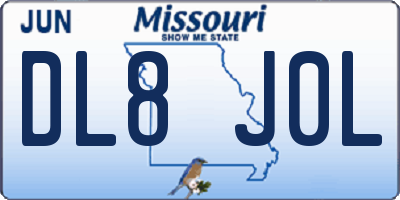 MO license plate DL8J0L
