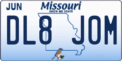 MO license plate DL8J0M