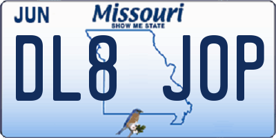 MO license plate DL8J0P