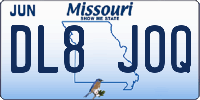 MO license plate DL8J0Q