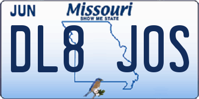 MO license plate DL8J0S