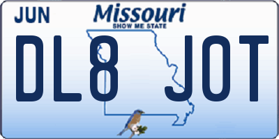 MO license plate DL8J0T