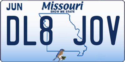 MO license plate DL8J0V
