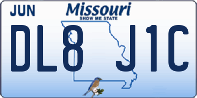 MO license plate DL8J1C