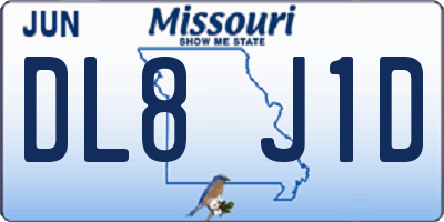 MO license plate DL8J1D