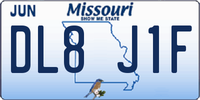 MO license plate DL8J1F