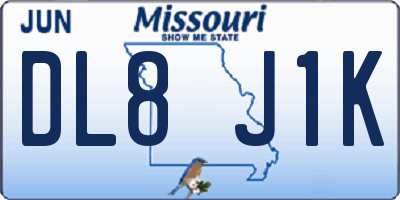 MO license plate DL8J1K