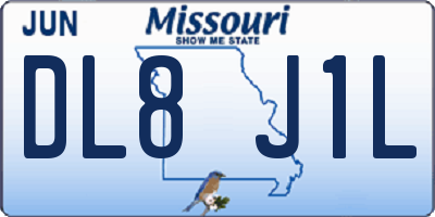 MO license plate DL8J1L