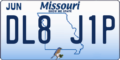 MO license plate DL8J1P