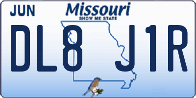 MO license plate DL8J1R