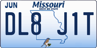 MO license plate DL8J1T