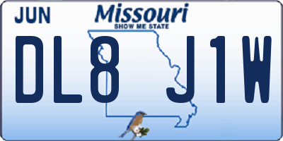 MO license plate DL8J1W