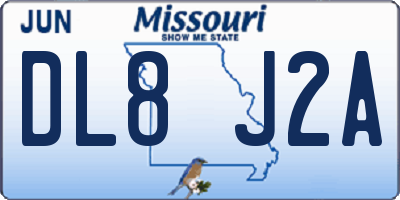 MO license plate DL8J2A