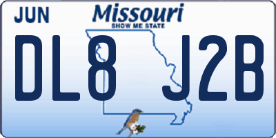 MO license plate DL8J2B