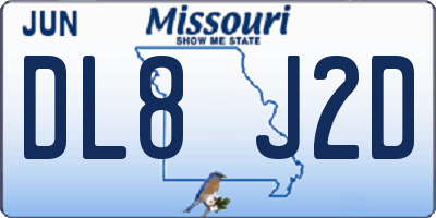 MO license plate DL8J2D