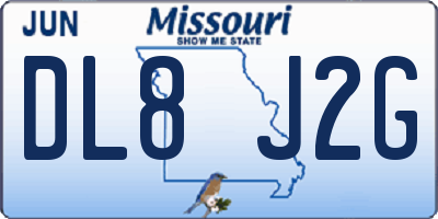 MO license plate DL8J2G