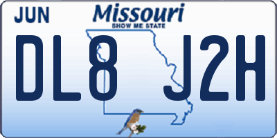 MO license plate DL8J2H