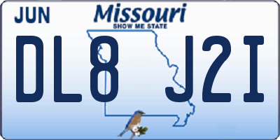 MO license plate DL8J2I