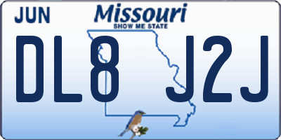 MO license plate DL8J2J