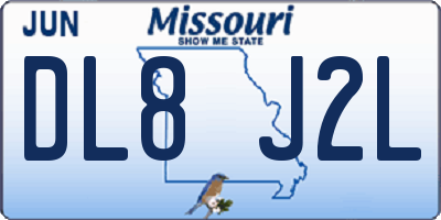 MO license plate DL8J2L