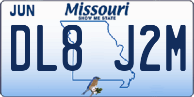 MO license plate DL8J2M