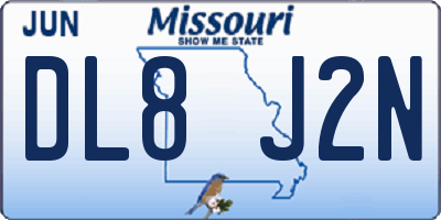 MO license plate DL8J2N