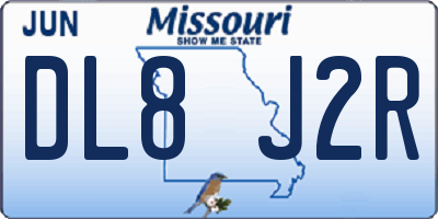 MO license plate DL8J2R