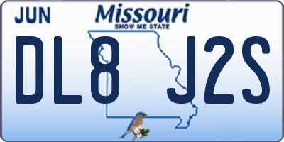 MO license plate DL8J2S