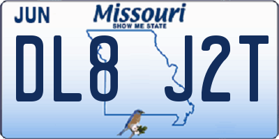 MO license plate DL8J2T