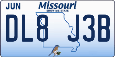 MO license plate DL8J3B