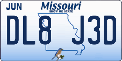 MO license plate DL8J3D