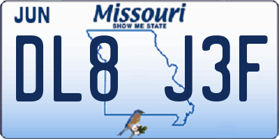 MO license plate DL8J3F