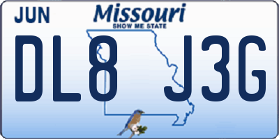 MO license plate DL8J3G