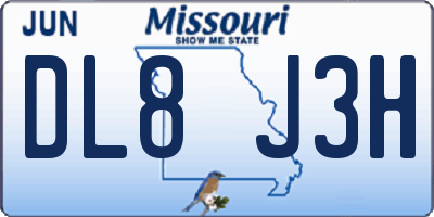 MO license plate DL8J3H