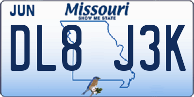 MO license plate DL8J3K