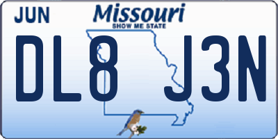 MO license plate DL8J3N
