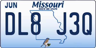 MO license plate DL8J3Q