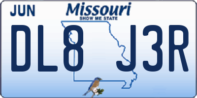 MO license plate DL8J3R