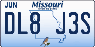 MO license plate DL8J3S