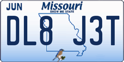 MO license plate DL8J3T
