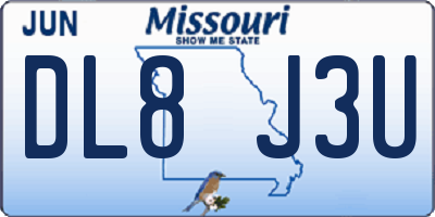 MO license plate DL8J3U