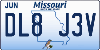 MO license plate DL8J3V