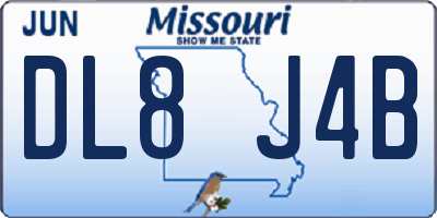 MO license plate DL8J4B
