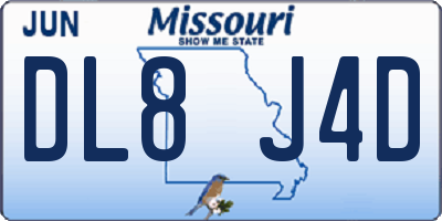 MO license plate DL8J4D