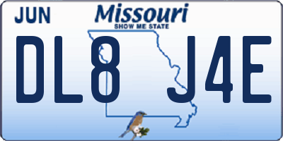 MO license plate DL8J4E