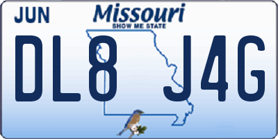 MO license plate DL8J4G