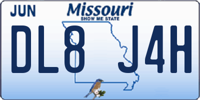 MO license plate DL8J4H