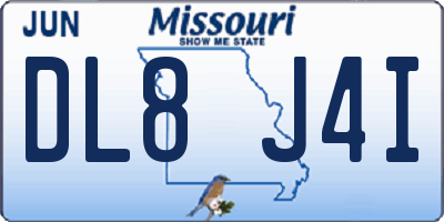 MO license plate DL8J4I