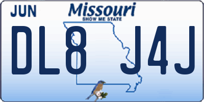 MO license plate DL8J4J